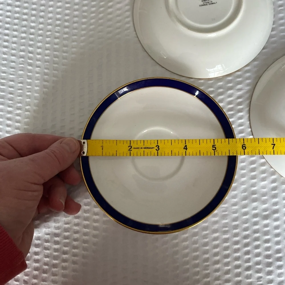 Spode Consul Cobalt Fine Bone China Saucer Set of 3 Y7332